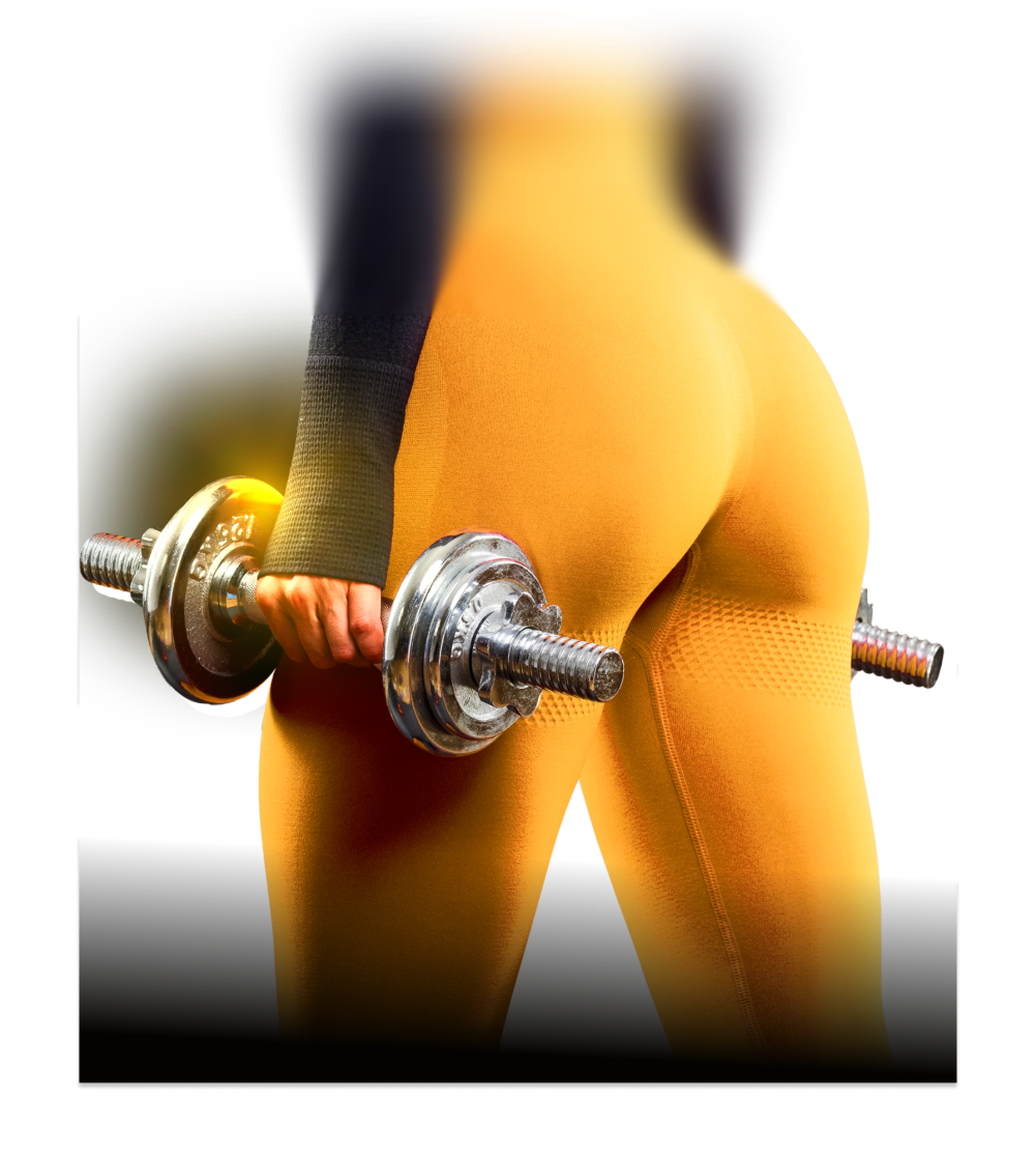 Athlete with dumbbell